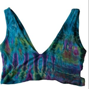 Tie dyed cotton sports bra